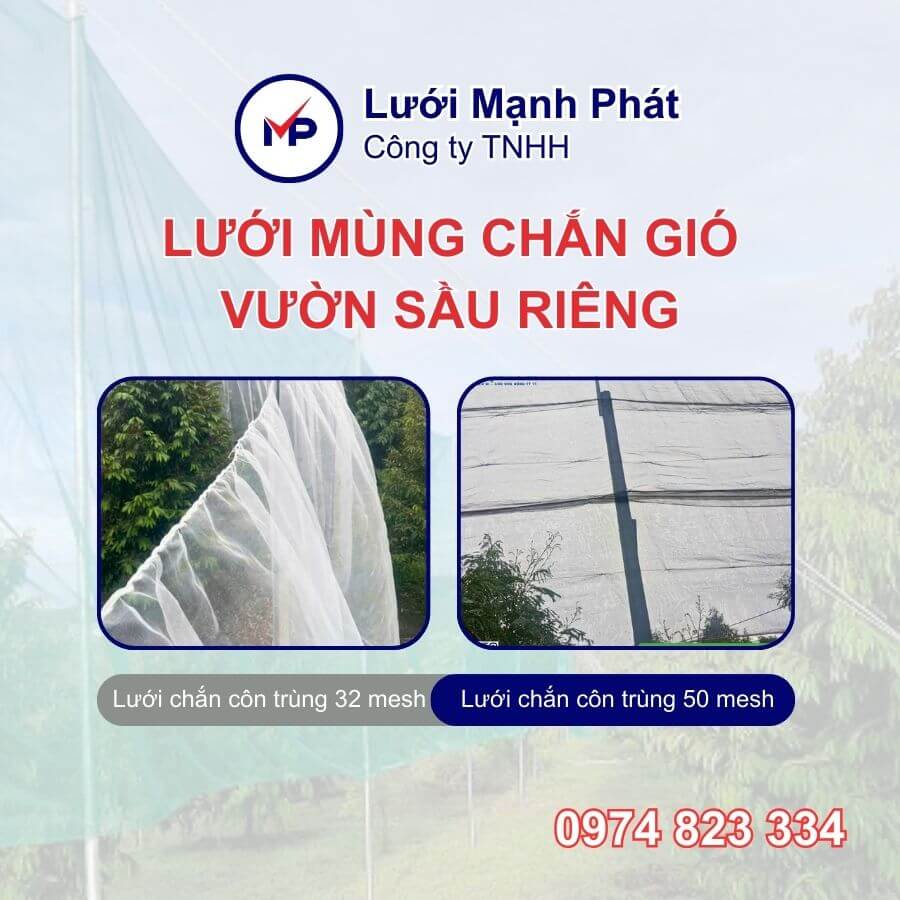 lưới chắn gió cây sầu riêng