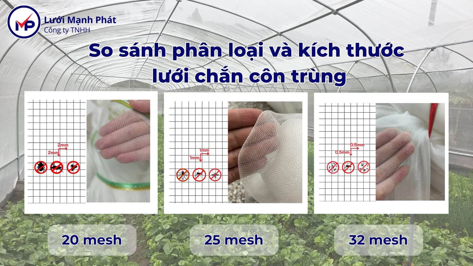 so sánh các loại lưới chắn côn trùng