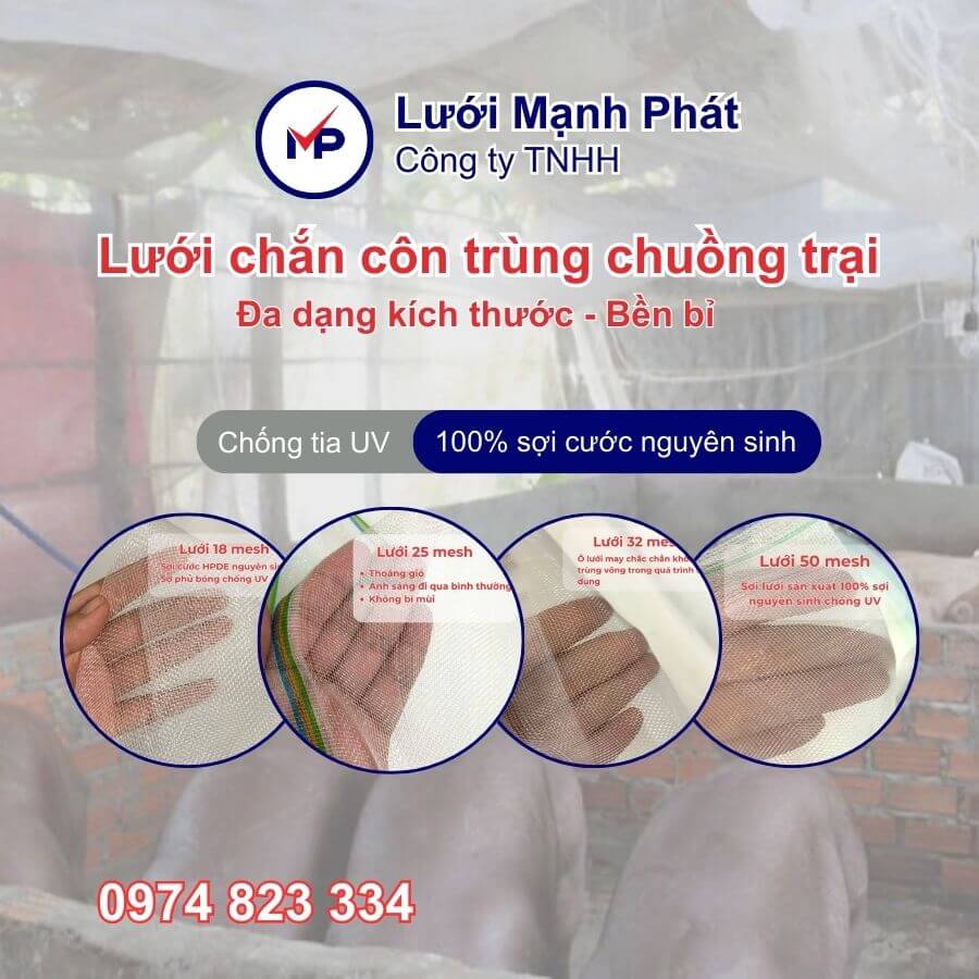 lưới chống ruồi muỗi chuồng trại chăn nuôi